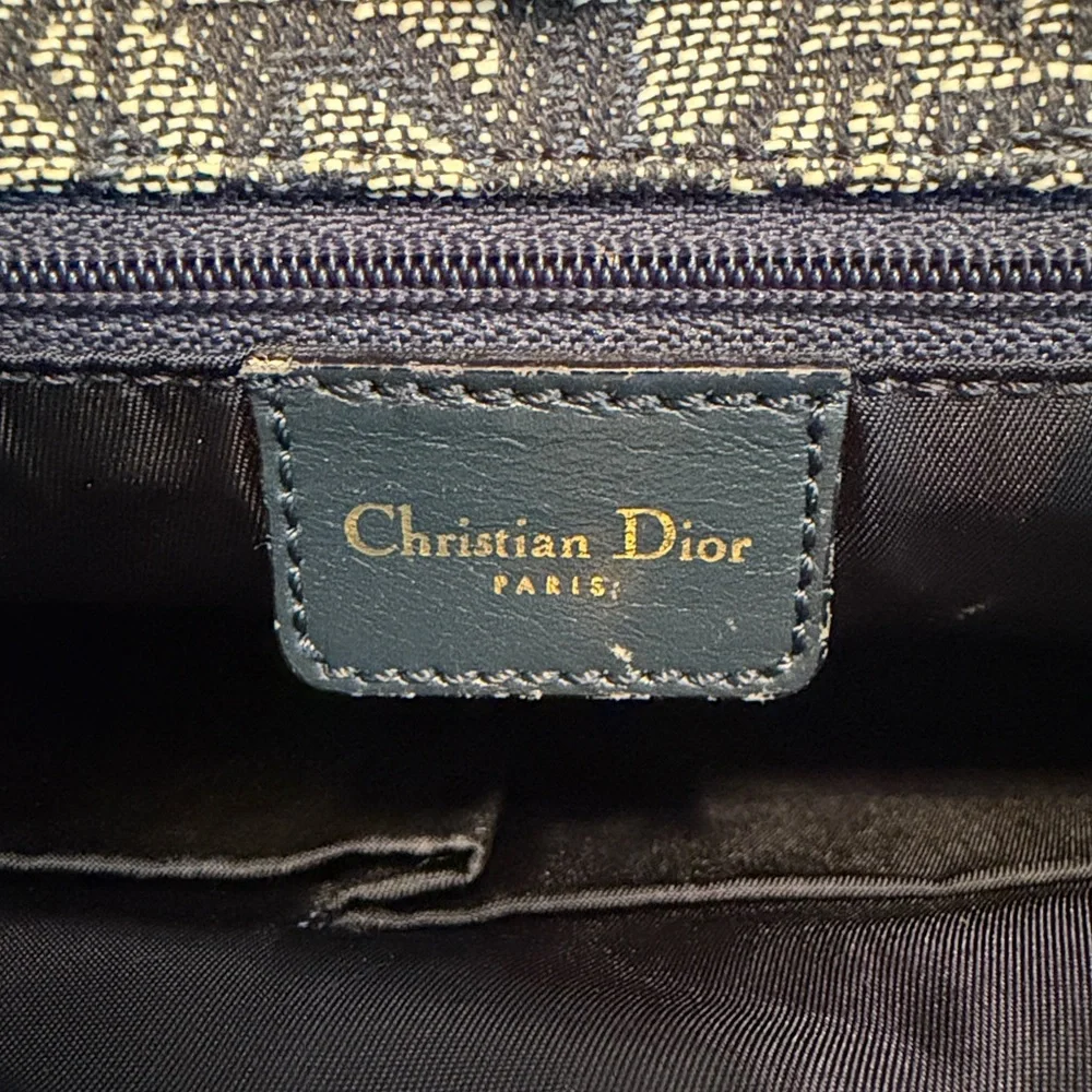 Dior • Diorissimo Trotter Canvas Tote in Navy/Navy Leather